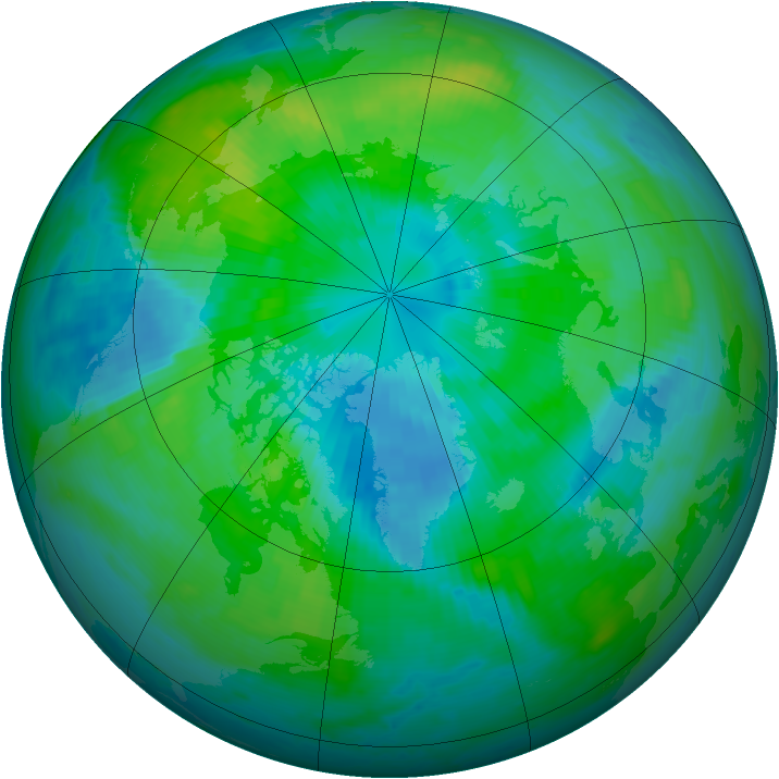 Arctic ozone map for 25 September 1998